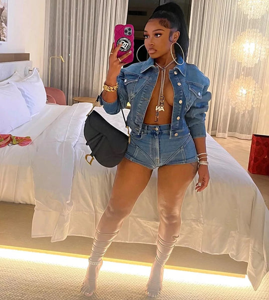Toxic energy 2 piece denim set